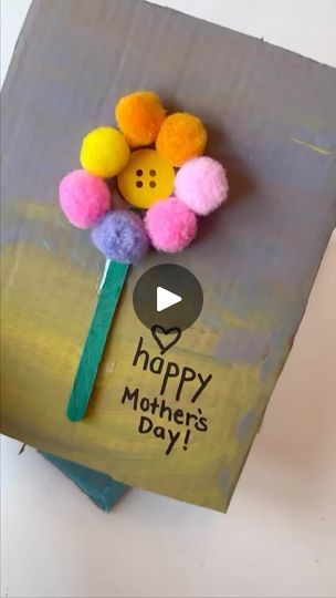 3.7K views · 185 reactions | Save this! 🌸Grandma (or any mom) will love this Mothers Day gift from your little ones! 🎨 Cut your canvas from a cardboard box, paint and glue your flower on! We used a craft stick stem, button center and pom pom petals though you could make it work without all of these materials. ••• this textured art makes the most adorable gift and keepsake for loved ones this Mother’s Day!! 🥰#kidscrafts #kidsart #mothersdaycrafts #toddlercrafts #kidsactivities #preschoolart #preschoolactivity #homeschoolmom #homeschool | Molly | Toddler and Preschool Activities | livromano · only light - liv romano Majčin Dan, Moms Crafts, Textured Art, Mothers Day Crafts, A Craft, Craft Stick Crafts, Make It Work, Toddler Crafts, Texture Art