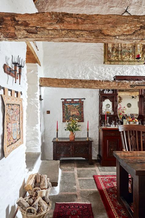 Medieval Cottage Interior, Old Cottage Interior, German Cottage, Medieval Cottage, Ideal Home Magazine, Medieval Things, German Houses, Period Living, Dark Wood Furniture