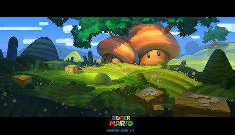 Super Mario World -Redesign, Hue Teo on ArtStation at https://www.artstation.com/artwork/Qnd6Zd Mario Background, The Super Mario Bros Movie, Lego Mario, Super Mario Bros Movie, Nintendo Fan Art, Super Mario Art, Some Thoughts, Super Mario World, Childhood Games