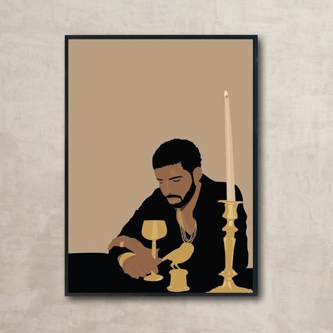 Drake Album Cover Painting, Drake Painting Easy, Rod Wave Painting, Drake Painting, Album Cover Paintings, Album Paintings, Weeknd Music, Canvas Art Painting Abstract, Music Painting