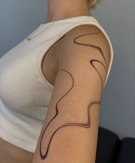 Line Tattoo Arm, Swirl Tattoo, Tasteful Tattoos, Discreet Tattoos, Dainty Tattoos, Subtle Tattoos, Time Tattoos, Elegant Tattoos, Abstract Tattoo