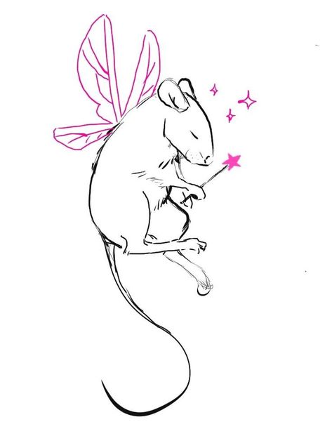 Rat Tattoo Design, Rat Drawing, Rat Tattoo, Magic Runes, Cute Little Tattoos, Arte Van Gogh, Cute Rats, Wings Tattoo, Tattoo Flash Art