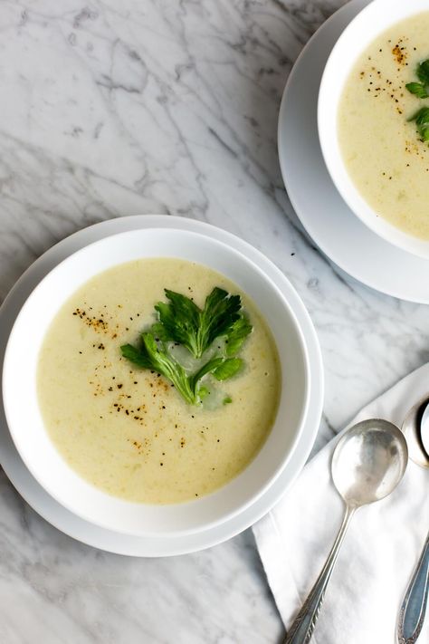 Cream of Celery Soup (dairy-free) Winter Vegetarian Recipes, Chicken Honey, Healthy Nutrition Plan, Riced Cauliflower, Cream Of Celery, Lactose Free Diet, Cream Of Celery Soup, Celery Soup, Chicken Soup Recipes