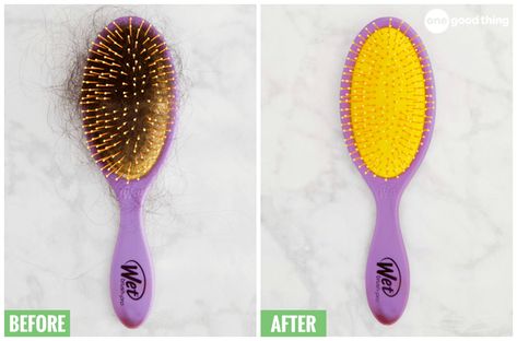 How To Clean Any Kind Of Hairbrush (And Why You Need To) · Jillee Diy Hairbrush Cleaner, How To Clean Wet Brush, How To Clean Hair Brushes, Clean Your Hairbrush, Hairbrush Cleaning, Diy Hygiene, Adulting Tips, Fun Hairstyles, Exfoliating Face Mask