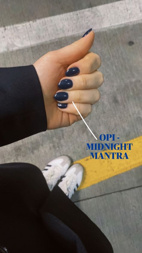 blueberry nails, Opi, midnight mantra, dark navy blue nail’s inspo, OPI SNS, navy nails, blueberry nails Midnight Mantra Opi, Blueberry Nails, Navy Nails, Nails Opi, Blue Nail, Dark Navy Blue, Dark Navy, Mantra, Navy Blue