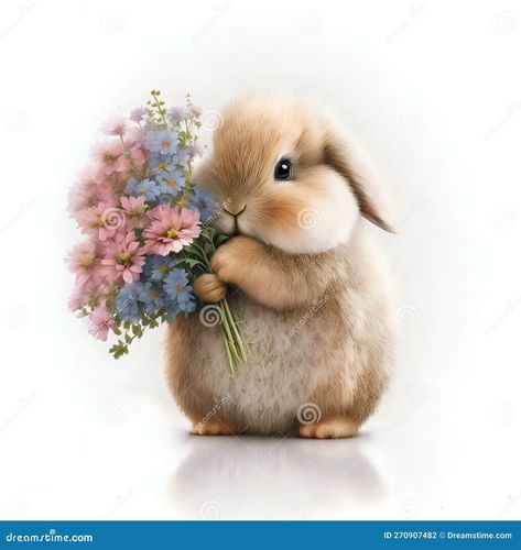 Cute bunny holding a bouquet of flowers isolated on white background. Generative AI Holding A Bouquet Of Flowers, Holding A Bouquet, Turquoise Watercolor, Rabbit Vector, Bunny Watercolor, Rabbit Gifts, A Bouquet Of Flowers, Forest Illustration, Bunny Face