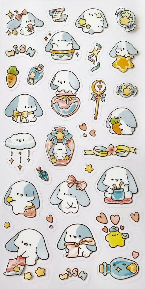 Cute Animal Stickers Kawaii, Cute Dog Stickers, Chibi Stickers, Cute Animal Stickers, Cute Easy Doodles, Stickers Kawaii, Scrapbook Stickers Printable, Cute Doodles Drawings, Cute Kawaii Drawings