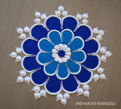 Easy And Simple Rangoli Designs Video – Menaka's Rangoli Rangoli With Two Colours, Rangoli With Less Colours, Rangolies For Diwali, Simple Easy Rangoli Designs Diwali, Easy Colour Rangoli Designs, Rangoli Design With Colour, Simple And Easy Rangoli For Diwali, Rangoli With Flowers And Colours, Diwali Rangoli Easy Simple