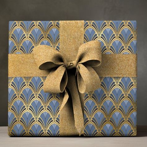 Wrapping Paper | Zazzle Deco Christmas, Elegant Gift Wrapping, Wrapping Paper Crafts, Wrapping Paper Design, Deco Pattern, Art Deco Pattern, Paper Craft Supplies, Gold Art Deco, Deco Vintage