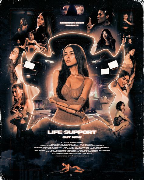 LIFE SUPPORT POSTER ALBUM | MADISON BEER on Behance Madison Beer Poster, Madison Wallpaper, Beer Poster, Music Poster Design, Dorm Posters, Artist Wall, Graphic Poster Art, Life Support, Tour Posters