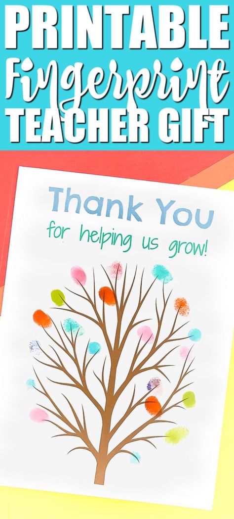 Print this and add fingerprints to give the teacher something she will treasure forever! Print for free then start putting your fingerprints on! #teacher #teachergift #printable #freeprintable #teacherappreciation Fingerprint Cards, Appreciation Gifts Diy, Teacher Appreciation Gifts Diy, Student Teacher Gifts, Fingerprint Tree, Teacher Templates, Tree Templates, Sunday School Teacher, Teacher Cards