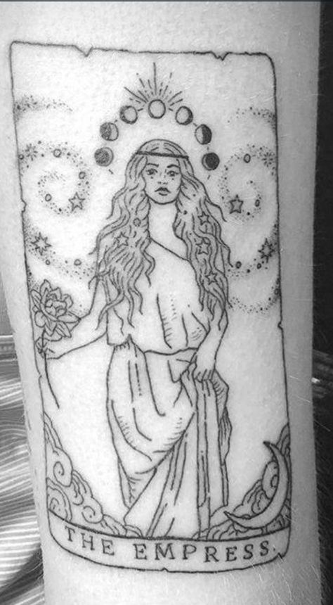 Neo Traditional Tarot Tattoo, The High Priestess Tarot Tattoo, The Empress Tarot Card Tattoo, The Empress Tattoo, Empress Tarot Card Tattoo, The Empress Tarot Tattoo, Empress Tattoo, Garter Tattoo, Empress Tarot Card