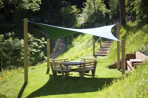 Carport Garden, Garden Shade Sail, Garden Sail, Shade Sail Installation, Sail Shade, Sail Cloth, Sail Canopies, Sun Shade Sail, Shade Sails