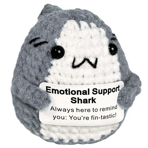 PRICES MAY VARY. CHARMING STRESS RELIEF ITEMS: Discover Krinisou delightful emotional support crochet shark, each with an inspirational card. These adorable shark figures are more than just decor; they're little beacons of strength and joy, perfect for tough days. Let them bring a smile to your face and comfort when you need it most. UNIQUE CHEER-UP GIFTS: Ideal for birthdays, Christmas, New Year, Valentine's Day, or Father's Day, these shark themed gifts make heartwarming presents. Show your lo Crochet Funny Gifts, Ocean Themed Gifts, Small Crochet Gifts For Men, Crochet Presents For Men, Emotional Support Crochet, Shark Crochet Pattern Free, Shark Items, Crochet Ocean Animals, Crochet Emotional Support