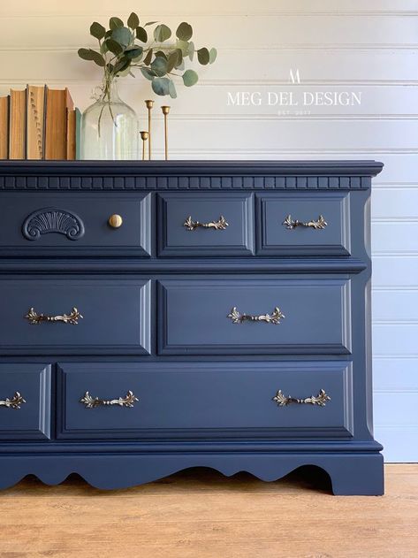 Dresser Table Design, Dresser To Changing Table, Dressing Table Organization, Diy Dressing Table, Organization Dresser, Diy Dressing, Table Organization, Dresser Turned, Blue Painted Furniture