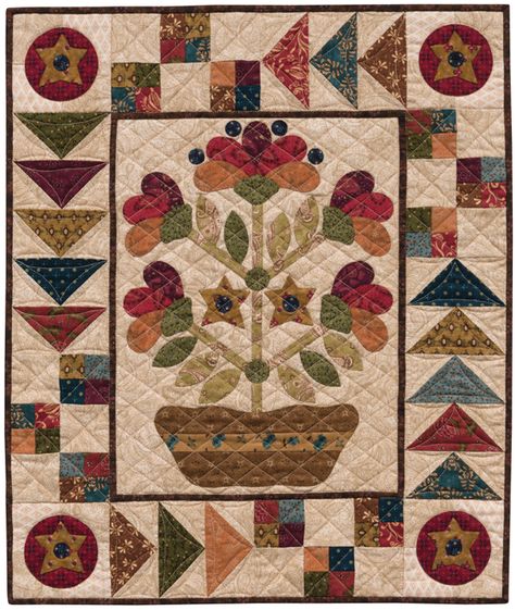 Kim Diehl Quilts, Appliqué Flowers, Wall Quilt Patterns, Kim Diehl, Quilt Borders, Primitive Quilts, Quilted Wall Hanging, Medallion Quilt, Applique Quilt Patterns