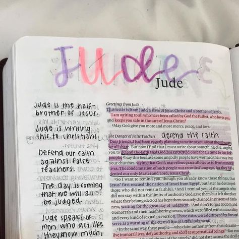 Jude Bible Journaling, Jude Bible, Bible Goals, False Teachers, Bible Journals, Inspire Bible, Bible Things, Journal Notes, Bible Journal Notes