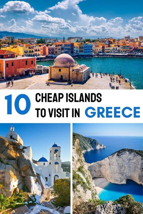 Are you traveling to Greece on a budget and looking for the cheapest Greek islands to visit? Here are 10 cheap islands to visit in Greece. Best Places In Greece To Visit, Best Islands In Greece, Best Greek Islands To Visit, Greece On A Budget, Traveling To Greece, Travel To Greece, Islands In Greece, Euro Travel, Greek Islands Vacation