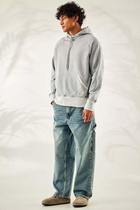 Oversize Pants Outfit For Men, Mens Carpenter Jeans Outfit, Mule Outfit Men, Mens Carpenter Jeans, Carpenter Outfits Men, Oversized Jeans Outfit Men, Loose Jeans Outfit Men, Carpenter Jeans Outfit Men, Slip On Mules Outfit