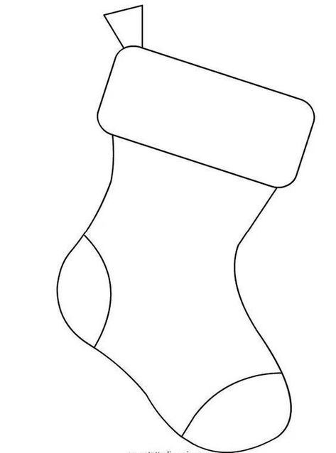 Christmas Stocking Clip Art, Stocking Drawing Ideas, Stocking Outline, Stocking Coloring Page, Sveti Nikola, Arts And Crafts For Kids Easy, Socks Drawing, Baby Crafts Diy, Xmas Costumes