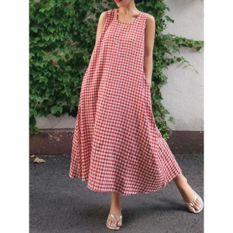 f670ef5d2d6bdf8f29450a970494dd64desc51079539ri Maxi Shift Dress, Sleeveless Dresses Casual, Gaun Fashion, Loose Maxi Dress, Dress Woman, Khaki Dress, Fashion Dresses Casual, Long Summer Dresses, Loose Dress