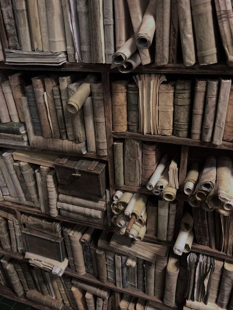 Messy Library Aesthetic, Old Scrolls Aesthetic, Library Books Aesthetic, Library Set Design, Haunted Library Ideas, Moody Library Aesthetic, 1800s Library, Ancient Library Aesthetic, Abandoned Libraries