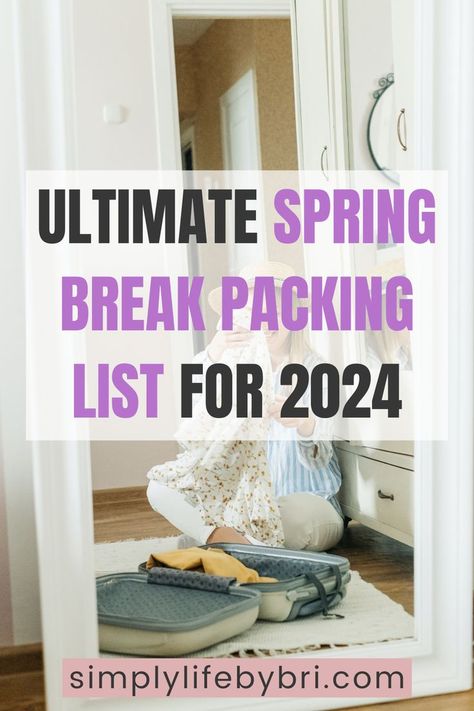 spring break packing list Dorm Room Packing List, Packing List Spring, Spring Break Packing List, List Organization, Spring Break Packing, Homework Tracker, College Packing Lists, College Life Hacks, Simply Life