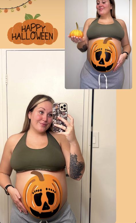 Halloween Bump Painting, Pregnant Belly Halloween Paint, Pumpkin Pregnant Belly, Pumpkin Belly Pregnant, Pumpkin Belly Painting, Halloween Belly Painting, Halloween Belly Painting Pregnant, Cute Pregnant Halloween Costumes, Pregnant Belly Painting Ideas