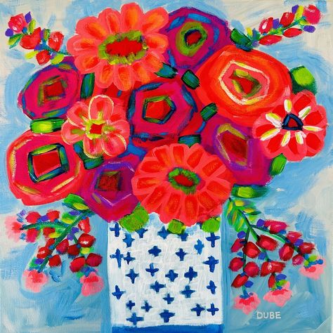 Flowers Painting Easy, Carefree Arizona, Collage Art Projects, Acrylic Painting Lessons, Flower Painting Canvas, Abstract Floral Art, Floral Still Life, Painting Easy, Painting Floral