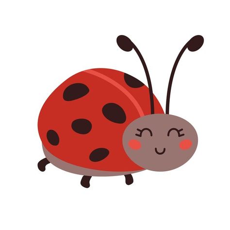 Vector cute cartoon ladybug illustration... | Premium Vector #Freepik #vector #red #nature #background #black Cute Ladybug Drawing, Ladybird Illustration, Ladybird Drawing, Ladybug Images, Ladybug Illustration, Cartoon Ladybug, Ladybug Cartoon, Bugs Drawing, Baby Ladybug