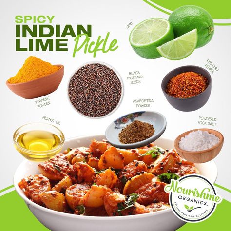 Lime Pickles Recipe, Lime Pickle Recipe, Recipes Spicy, Organic Turmeric Powder, Lime Pickles, Black Mustard Seeds, Pickle Recipe, Health Guru, Red Chili Peppers