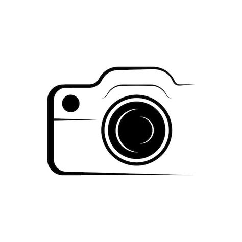 Camera logo vector | Premium Vector #Freepik #vector #icon #camera-silhouette #digital-camera #camera-icon Camera Logo Tattoo Design, Cute Camera Icon, Camera Logo Aesthetic, Camera Logo Png, Camera Sketch, Camera Logos Design Style, Insta Logo, Camera Logo Design, Camera Silhouette