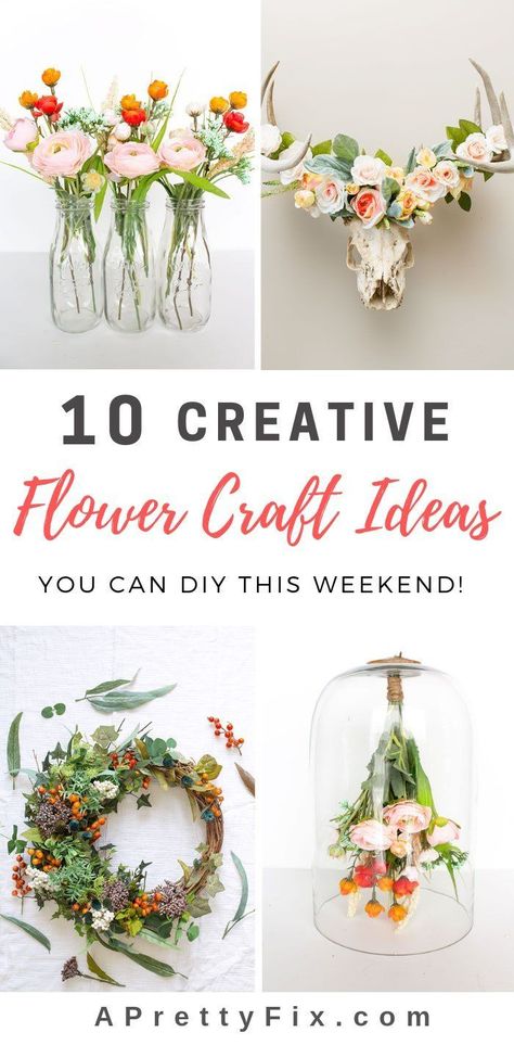 10 creative faux flower craft ideas you can DIY this weekend. #DIY #Spring #Flowers #Faux Crafts With Faux Flowers, Artificial Flower Crafts Ideas, Faux Flower Decor Diy, Crafts With Artificial Flowers, Faux Flower Crafts, Things To Do With Fake Flowers, Diy Faux Flowers, Faux Flower Decor, Flower Craft Ideas