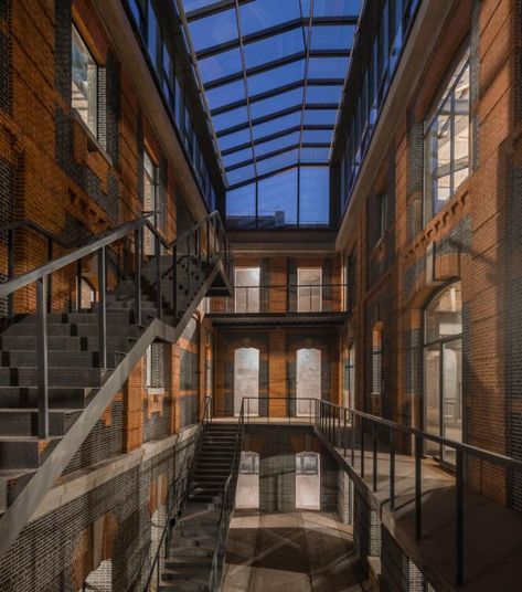 Gallery of Xintai Warehouse Renovation / Kokaistudios - 6 Warehouse Design Architecture, Conservation Architecture, Warehouse Architecture, Warehouse Renovation, Warehouse Apartment, Renovation Architecture, Brick Interior, Warehouse Design, Modern Renovation