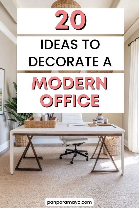 Transform your home office with modern, midcentury, and minimalist design elements! Get inspired with decor tips and layout ideas that bring a blend of style and efficiency to your workspace. Whether you’re going for a Scandi, classic, or Japandi look, find ways to make your office both stylish and functional, perfect for a productive yet comfortable day working from home. Modern Cozy Office, Chic Office Design, Midcentury Minimalist, Japandi Home Office, Modern Home Office Ideas, Open Office Design, Office Layout Ideas, Office Design Trends, Contemporary Office Design