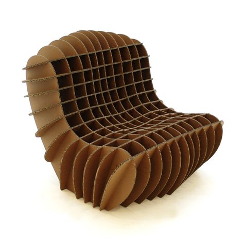 Bare-bones carton furniture  #Cardboard Cardboard Chair, Carton Diy, Cardboard Design, Contemporary Armchair, Cardboard Art, Diy Cans, Diy Cardboard Furniture, Cardboard Furniture, Diy Cardboard