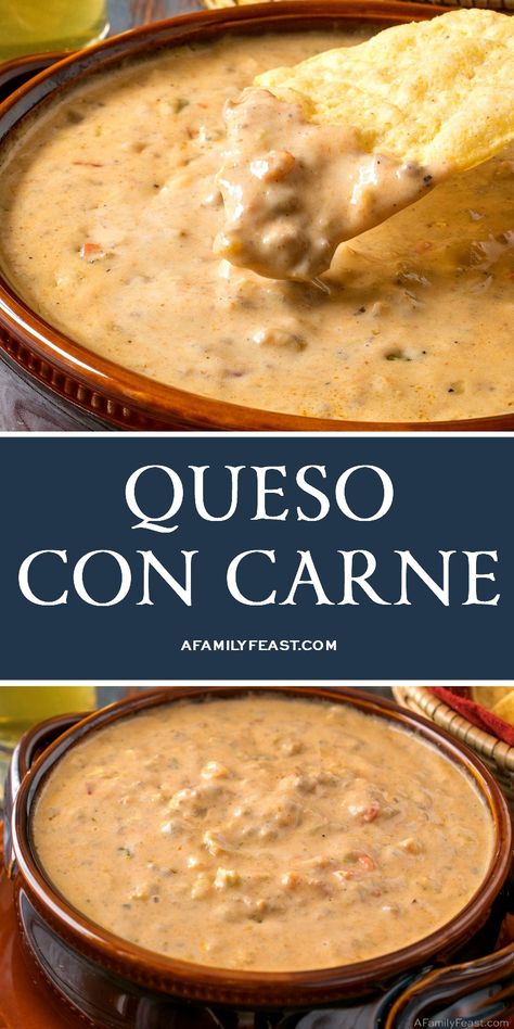 Queso Dip Recipes, Queso Recipe, Queso Fundido, Snack Dip, Yummy Dips, Party Food Appetizers, Mexican Dishes, Dip Recipes, Tortilla Chips