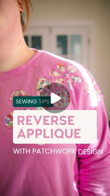 Gabriela Longfish | Chalk and Notch on Instagram: "How to upgrade your Page Hoodie with reverse appliqué -  Inspired by some patchwork ready to wear sweatshirts, this look is easy to re-create using your favorite sweatshirt pattern and fabric scraps. If you want to skip the patchwork, you can also use this technique with a single piece of fabric for the appliqué.  Quick Tip | Backing your patchwork with a chiffon fabric gives it a nice, smooth layer against the skin for added comfort.   Videos and Tutorial | @megmadesewing Pattern | @chalkandnotch #pagehoodie Fabric | French Terry from @blackbirdfabrics and Liberty of London fat quarters  #sewingtutorial #howtosew #sewingtips #chalkandnotchpatterns #isew #diyfashion #applique #sewist" Embroidered Sweatshirt Diy, Reverse Applique Designs, Reverse Applique Tutorial, Comfort Videos, Denim Applique, Sweatshirt Pattern, Quilted Clothing, Sweatshirt Refashion, Free Motion Designs