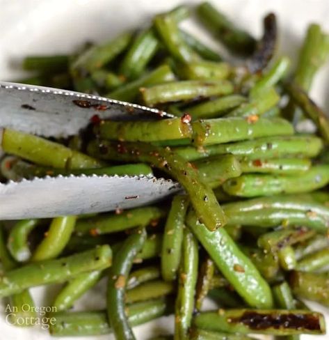 Amazing Garlic Green Beans Recipe {with Skillet or Grill Options} | An Oregon Cottage Easy Grilled Vegetables, Green Beans Skillet, Garlic Green Bean Recipes, Pantry Basics, Grilled Green Beans, Quick Healthy Recipes, Oregon Cottage, Easy Summer Side Dishes, Snap Beans