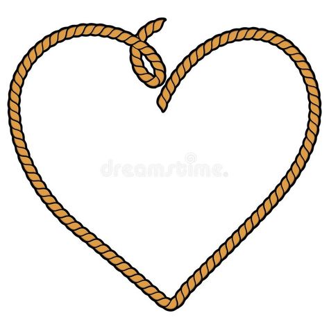 Lasso Rope Drawing, Western Heart Tattoo, Rope Heart Tattoo, Summer Illust, Traditional Tattoo Illustration, Cowboy Logo, Rope Drawing, Lasso Rope, Office Graphics