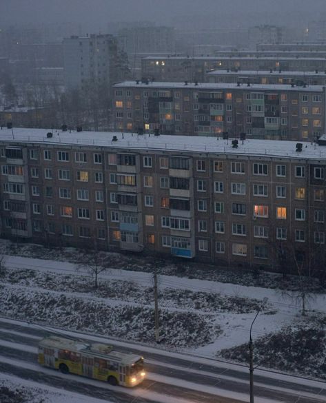 Doomer Aesthetic, Building Aesthetic, Russian Winter, Europe Aesthetic, European Aesthetic, East Europe, Europe Winter, Brutalist Architecture, Winter Scenery