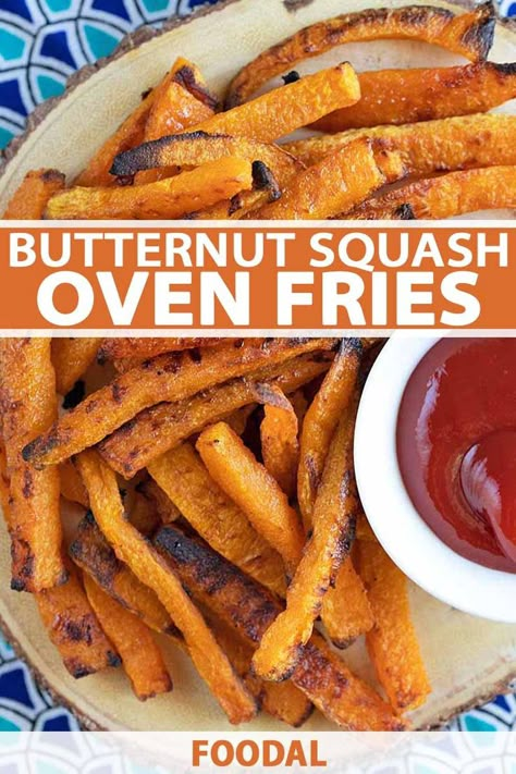 Butternut Squash Oven, Butternut Squash Fries, Squash Fries, Oven Fries, Baked Butternut Squash, Vegetable Sticks, Fried Potato, Autumn Recipes, Butternut Squash Recipes