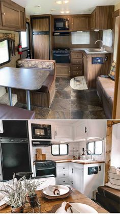 Diy Trailer Decor Ideas, Farmhouse Trailer Decor, Camper Cupboards Remodel, Springdale Camper Remodel, Camper Bedroom Remodel Travel Trailers, Camper Home Rv Living, Older Camper Remodel Ideas, Boat Renovation Interior Design, Rv Interior Decor