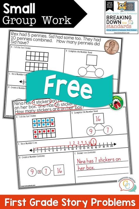 Teaching Word Problems, Math Story Problems, Missing Addends, First Grade Words, Addition Word Problems, Subtraction Word Problems, Solving Word Problems, Word Problem, Math Intervention