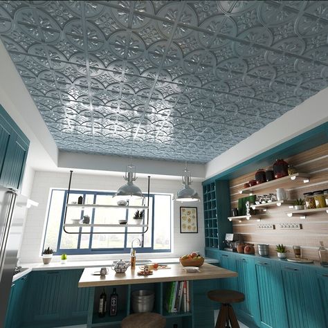 Art3d 2 Ft. X 2 Ft. Glue-Up or Drop-in PVC Ceiling Tile & Reviews | Wayfair Drop Ceiling Grid, Pvc Ceiling Tiles, Drop Ceiling Tiles, Decorative Ceiling Tile, Ceiling Grid, Ceiling Panel, Drop Ceiling, Tile Panels, Pvc Ceiling