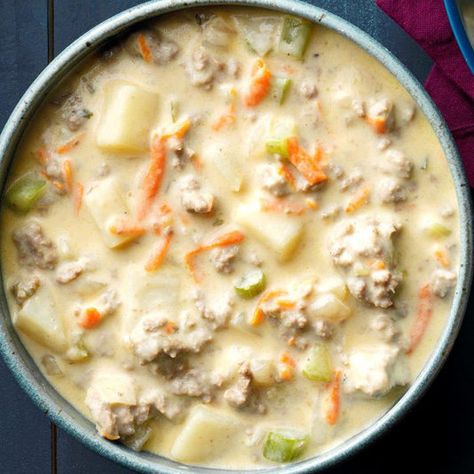 Steakhouse Soup, Bratwurst Soup, Broccoli Chowder, Recipes With Velveeta Cheese, Halloween Soup, Best Ground Beef Recipes, Creamy Soup Recipes, Bacon Cheeseburger Soup, Cheese Burger Soup Recipes