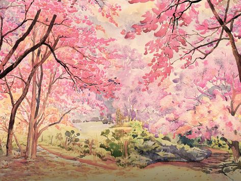 Sakura Flower, Spring Landscape, Studio Props, Photo Booths, Forest Painting, Pink Trees, Tree Photography, Blossom Trees, Cherry Tree