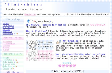 windchime on neocities # tags # cute animecore webcore old web geocities anime nature blue soft ptutu princess tutu insp inspiration Space Hey Layout, Spacehey Layout Ideas, Old Website Aesthetic, Old Web Design, Neocities Template, Neocities Websites, Neocities Inspiration, Neocities Layouts, Old Web Aesthetic