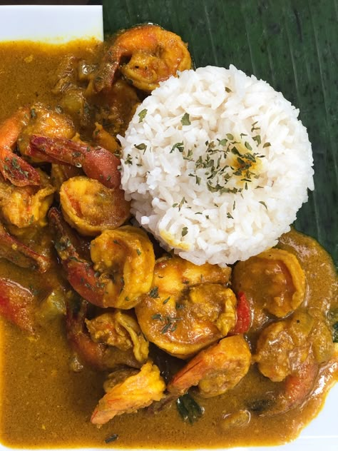 Curry Shrimp Jamaican, Coconut Curry Shrimp, Friendsgiving Ideas, Shrimp Curry, Pescetarian Recipes, Trip To Thailand, Jamaican Dishes, Recipe List, Shrimp And Rice