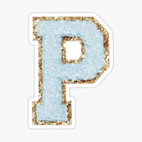 preppy light blue varsity letter P sticker #sticker #letter #P #college #dorm #sorority #preppy #aesthetic Pantone Swatches, Fonts Lettering, Preppy Stickers, Aesthetic Letters, Varsity Letter, Glitter Letters, Preppy Wallpaper, Letter Stickers, Letter P